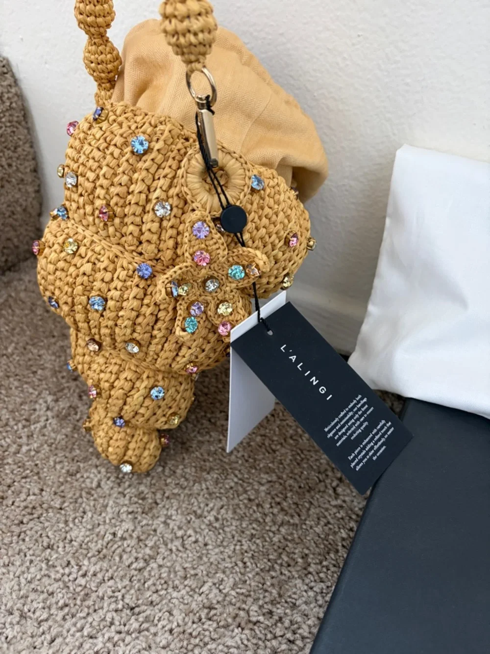 L’alingi Crystal Beaded Crochet Mini Hand Bag - Picture 3 of 7